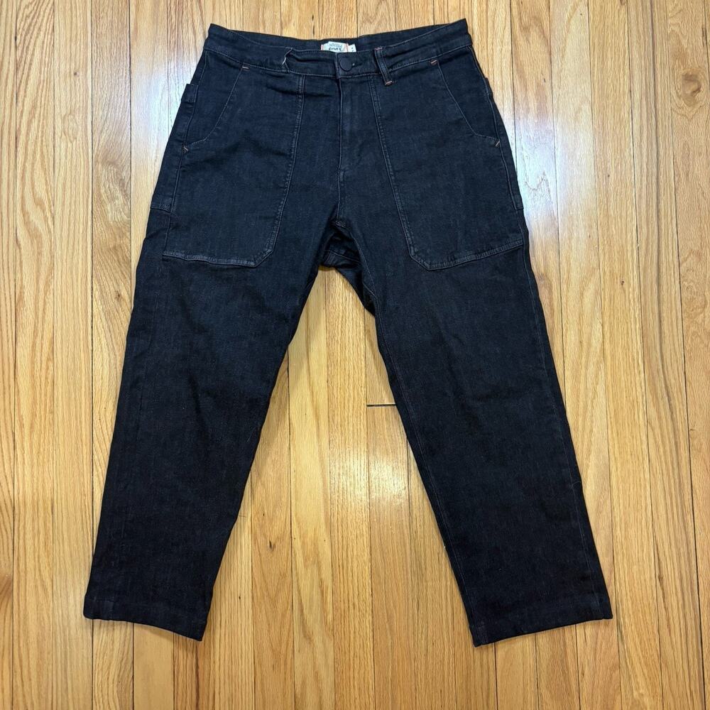 Ripton Co Jeans Size M 32x24 Black Denim Pant Stretch Relaxed Straight Leg